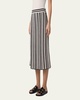 Crochet Knit Stripe Cotton Flared Midi Skirt