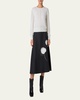Front Fine Sheer Stripe Cashmere Sweater