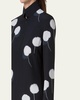 Windflower Print Silk Crepe Tunic Blouse