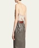 Satin Blouse with Lace Detail