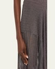 Keball Long Metallic V-Neck Dress