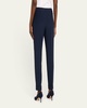Chris Pleated Straight-Leg Pants
