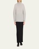 Funnel-Neck Circle Knit Wool Top