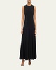 Paneled Drop-Waist Flare Maxi Dress