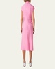 Crepe Mock-Neck Midi Dress
