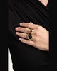 Brut Banded Agate Coin Open Statement Ring