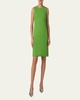 Sleeveless Wool Crepe Double-Face Sheath Dress