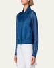 Wanda Organza Short Jacket with Window Plaid Embroidery