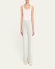 Fluid Bias-Cut Crushed Satin Pants