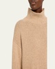 Oversized High-Low Turtleneck Cashmere Sweater
