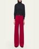 Pleated Wide-Leg Suit Pants