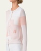Short Trapezoid Intarsia Knit Cardigan