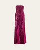 Sequined Strapless Wool Gown