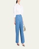 Chambray Wide Leg Pants