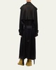 Soft Satin Belted Long Trench Coat