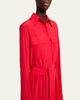 Mckenna Long-Sleeve Belted Silk-Viscose Shirtdress