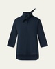Marine Knot Poplin Tunic Blouse
