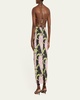 Delilah Halter Backless Linen Midi Dress