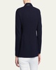 Leather-Collar Wool Jacket