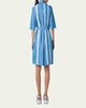 Striped Cotton Poplin Belted Short-Sleeve Shirtdress