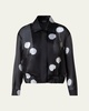 Wanda Windflower-Print Silk Crepe Blouson Jacket
