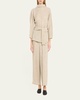 Warm Pleats Self-Tie Wool Tunic