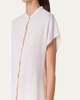 Linen Voile Button-Front Blouse