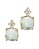 I. REISS 14K 7.20 ct. tw. Diamond & Green Amethyst Drop Earrings