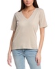 elbow-sleeve v-neck t-shirt