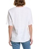 easy slit neck linen-blend top