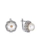 BELPEARL Silver 10-9mm Freshwater Pearl CZ Earrings