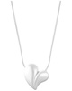 ADORNIA Rhodium Plated Tarnish Resistant Oversized Puffy Heart Necklace