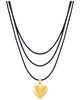 ADORNIA 14K Plated Adjustable Puffy Heart Necklace