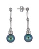 BELPEARL Silver 9-8.5mm Freshwater Pearl CZ Earrings