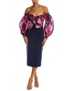 Carolina Herrera Silk Off-Shoulder Puff Sleeve Dress