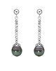 BELPEARL Silver 10-9mm Tahitian Pearl Earrings