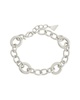 Sterling Forever Rhodium Plated Carter Round Statement Link Bracelet