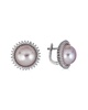 BELPEARL Silver 120-11mm Freshwater Pearl CZ Earrings