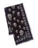 Alexander McQueen Skull Silk-Blend Fringed Scarf