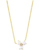 ADORNIA 14K Plated 7mmmm Pearl CZ Adjustable Necklace