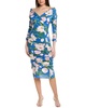 ruched midi dress