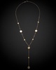 14K Italian Gold Disc Station Lariat Necklace