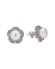 BELPEARL Silver 8-7mm Freshwater Pearl CZ Earrings