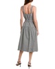 sasha linen-blend midi dress