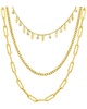 ADORNIA 14K Plated Paperclip Curb Dangle Necklace
