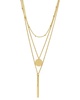 ADORNIA 14K Plated Layered Pendant Necklace Set
