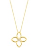 ADORNIA 14K Plated CZ Adjustable Outline Clover Necklace