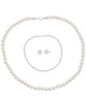 BELPEARL Silver 6-7mm Freshwater Pearl Necklace, Earrings, & Bracelet Set