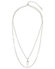 Sterling Forever 18mm Pearl CZ Nerissa Layered Necklace