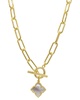 ADORNIA 14K Plated Pearl Flower Necklace